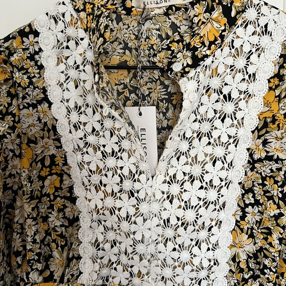 ELLISON High-Neck Ruffled Smock Mini Dress | S - Picture 3 of 11